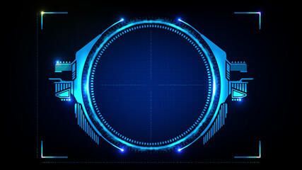 abstract background of blue futuristic technology hud display interface