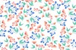 Seamless pattern from flowers, leaves and berries. Background for design and industry