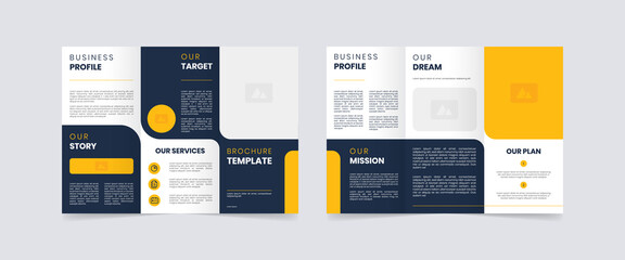 Canvas Print - modern trifold business brochure design template