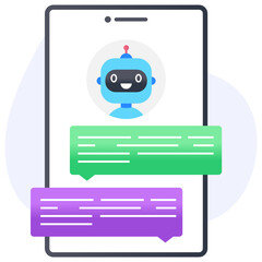 Wall Mural - a chat assistant robot in flat concept icon