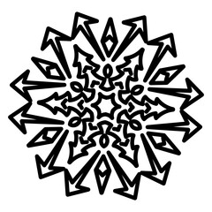 Canvas Print - 
Snowflake icon in linear style, winter decorative pattern 
