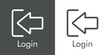 © teracreonte - Logotipo con texto Login con flecha y marco con lineas en fondo gris y fondo blanco