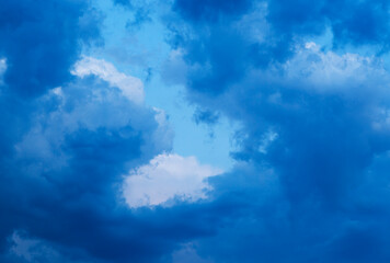 dramatic clouds after thunderstorm