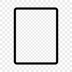 Wall Mural - tablet mockup on transparent background. blank device screen isolated. vertical template. realistic 