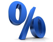 Percentage Percent Sign % Symbol Blue 3d