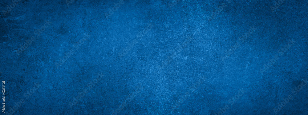 Dark blue abstract stone concrete paper texture background banner panorama with vignette - obrazy, fototapety, plakaty 