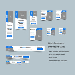Wall Mural - web set of creative banners of standard size with a place for photos. business ad banner. vertical, 