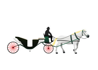 Wall Mural - A vintage white Horse Carriage