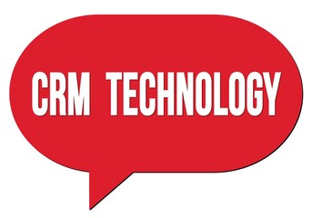 CRM  TECHNOLOGY text written in a red speech bubble