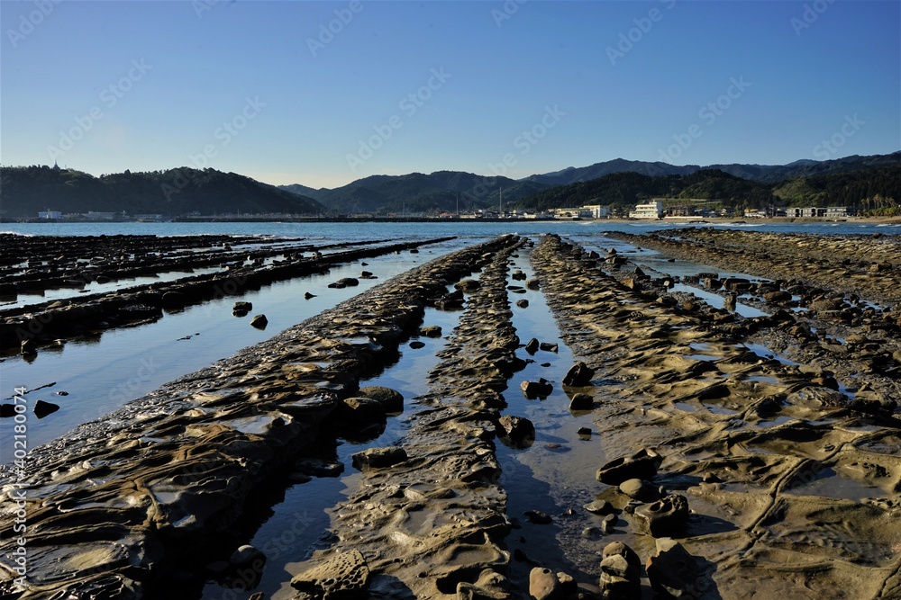 Oni no Sentakuita or Devil's Washboard, which are naturally formed ...