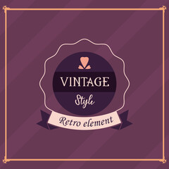 Wall Mural - vintage style seal stamp with ribbon retro element vector design