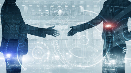 Wall Mural - teamwork gears of business concept 2021.