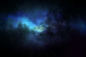 bright blue universe nebula with the background of starts in the dark space with no stars