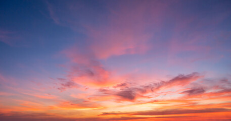 Wall Mural - sunset sky for background or sunrise sky and cloud at morning.