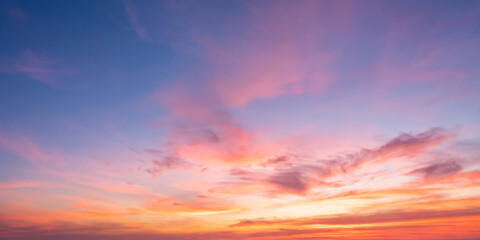 Wall Mural - sunset sky for background or sunrise sky and cloud at morning.