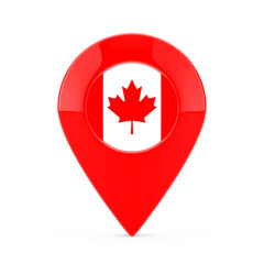 Leinwandbilder - Map Pointer Pin with Canadian Flag. 3d Rendering