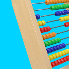 Colourful Children Toy Brain Development Abacus Closeup. 3d Rendering