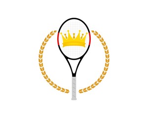 Poster - Circular wheat with tennis racket and crown