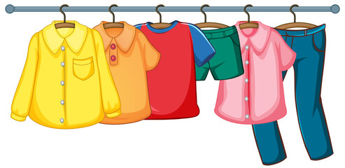 Canvas Print - isolated clothes on the rack display