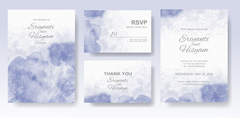 Watercolor wedding invitation card