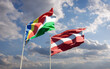 Flags of Seychelles and Latvia.