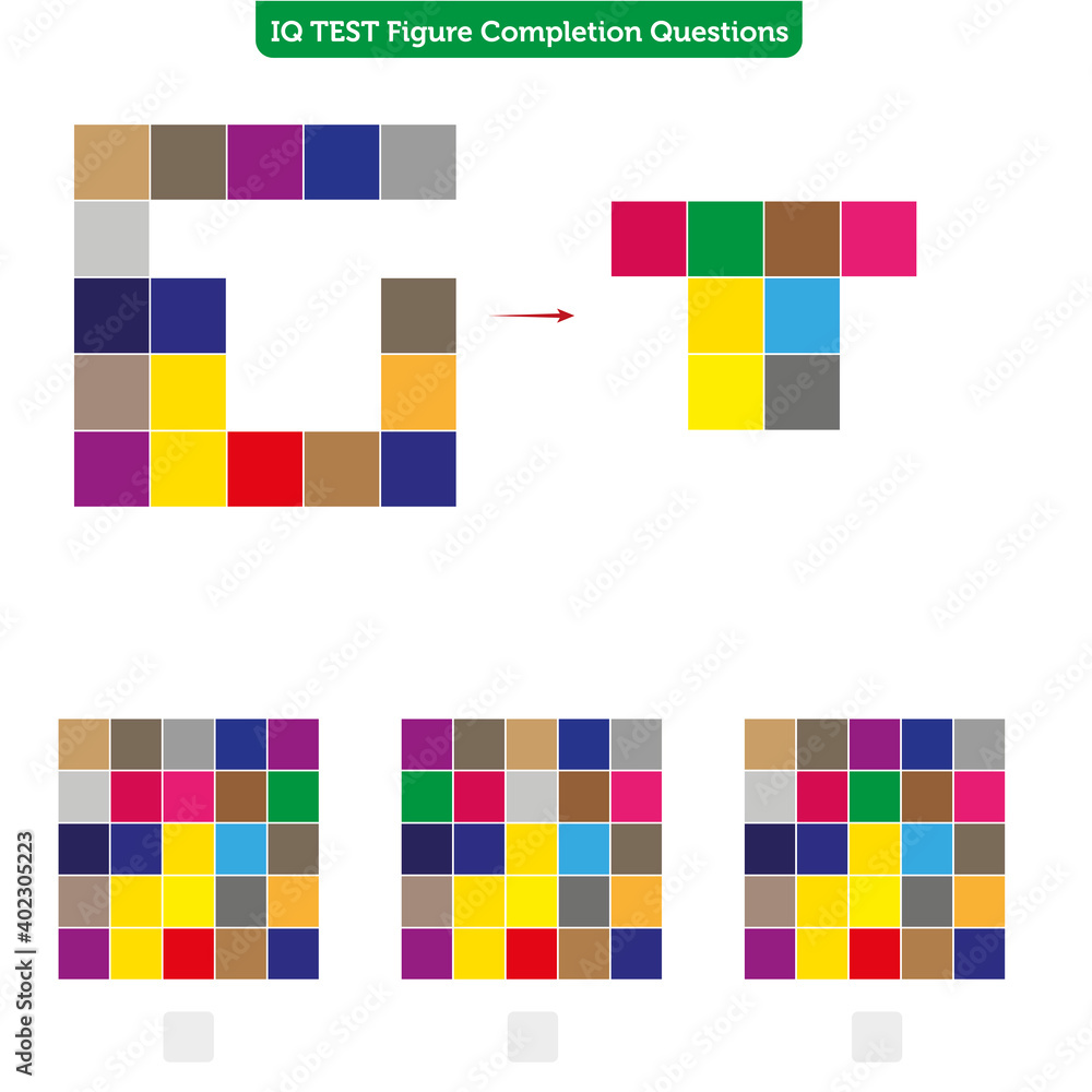 IQ TEST - Figure Completion Questions, Visual Intelligence Test Stock ...