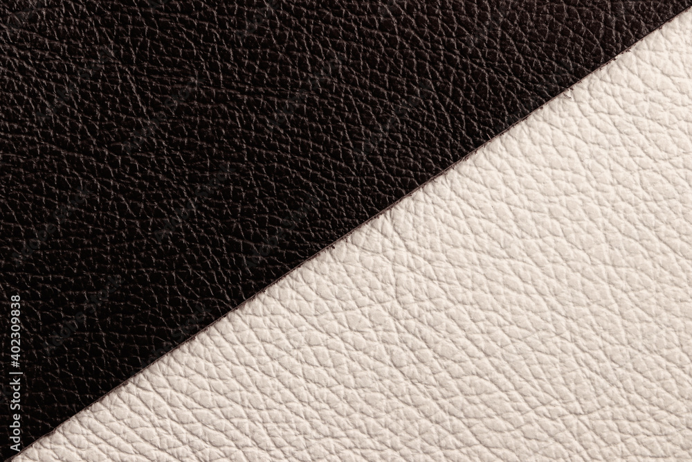 Foto de Stock Samples and texture of natural leather in black and white ...