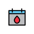 © kokank13 - Blood donation filled line Icon. calendar and date vector illustration on white background
