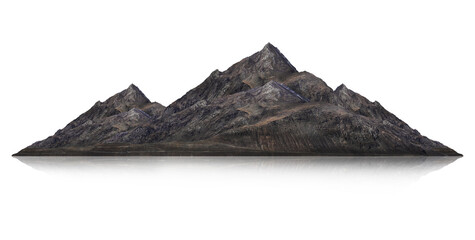 Wall Mural - mountain isolated on white background.