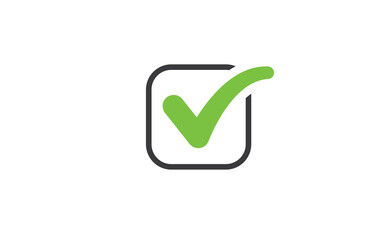 Checkmark tick green icon. Symbol of approval check mark.