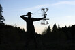 modern bow hunter slhouette