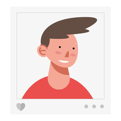 Sticker - Social media man profile vector design