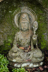 ancient stone bodhisattva statue