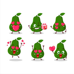 Canvas Print - Avocado cartoon character with love cute emoticon