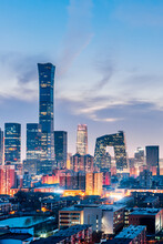 Night View Of CBD Skyline In Beijing, China