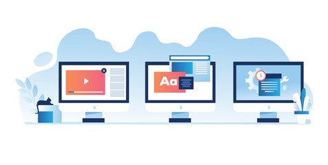 Wall Mural - web interface design user preview in desktop