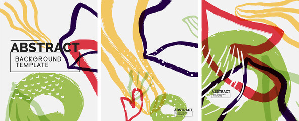 Social media abstract backgrounds. Abstract hand drawn doodles. Vector illustration for covers, banners, flyers