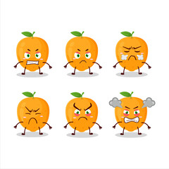 Canvas Print - Orange fruit cartoon character with various angry expressions