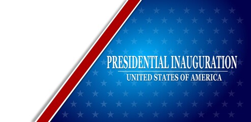 Wall Mural - USA Presidential Inauguration Day on January 20th 2021 vector banner with USA flag