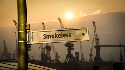 Wall Mural - Street Sign to Smokeless