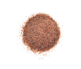 Himalayan black salt scoop on white