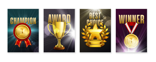 Wall Mural - awards vertical posters set