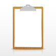 © kolonko - Paper sheet document note holder. Empty vector page isolated a4 clipboard