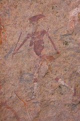 Pinturas rupestres en las Montañas Branberg, Desierto del Namib, Namibia, Africa