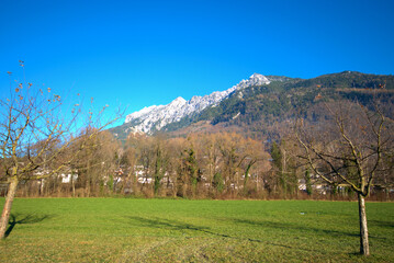 Wall Mural - Vaduzer Landschaft in Liechtenstein 16.12.2020