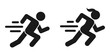 © Graficriver - fast running man and woman icon isolated on white background. People symbol. Vector illustration