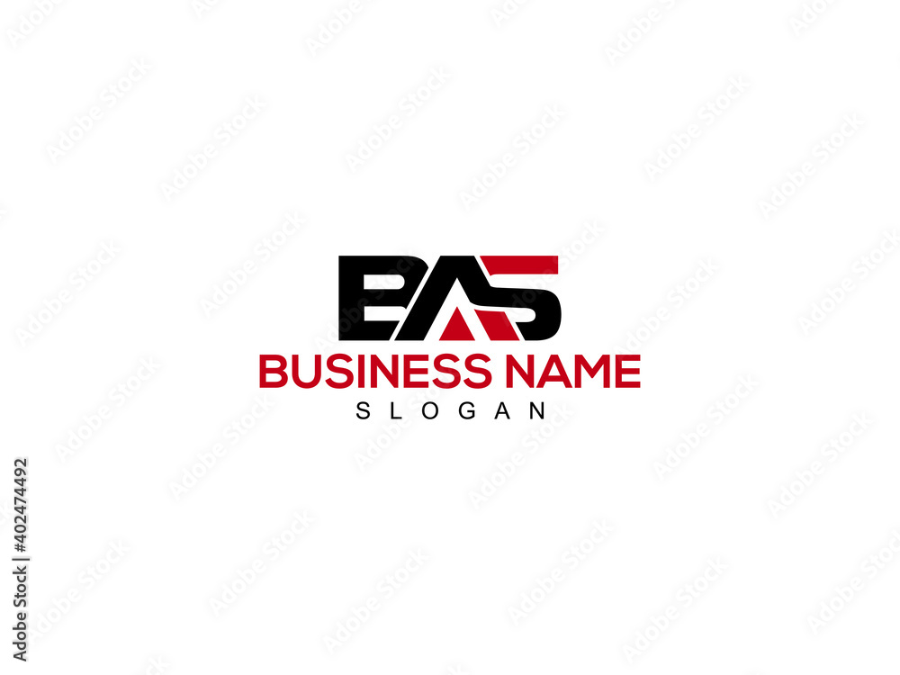 BAS Letter Logo, bas logo image vector stock - obrazy, fototapety, plakaty 