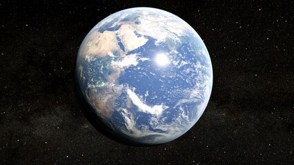 Wall Mural - Earth from space with star background