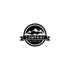 Canvas Print - Mountain logo vector icon