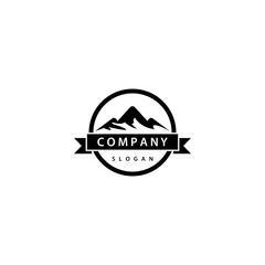 Poster - Mountain logo vector icon